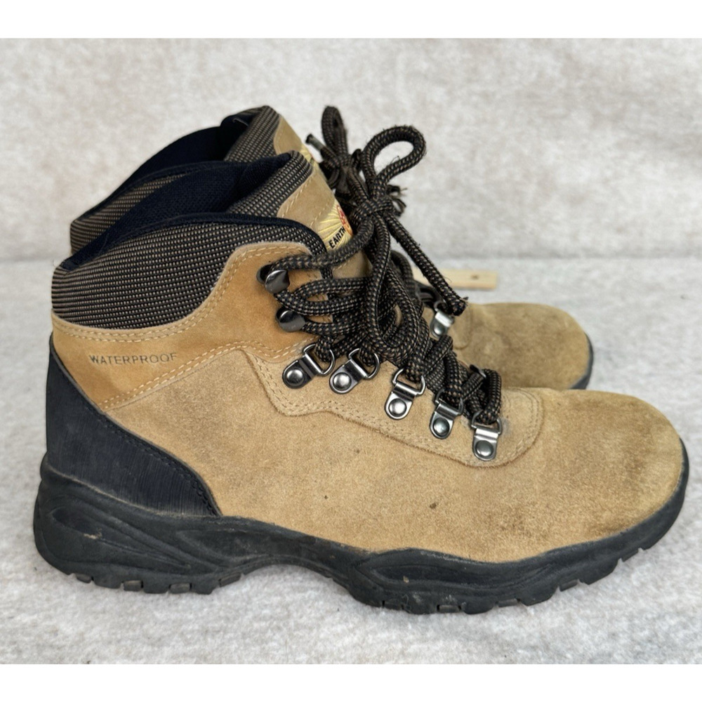 Earth Spirit Women’s Leather Waterproof Hiking Boots‎ Tan Brown -Size 7.5